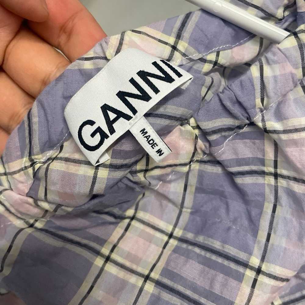 GANNI CHECK PURPLE DRESS SIZE M - image 3