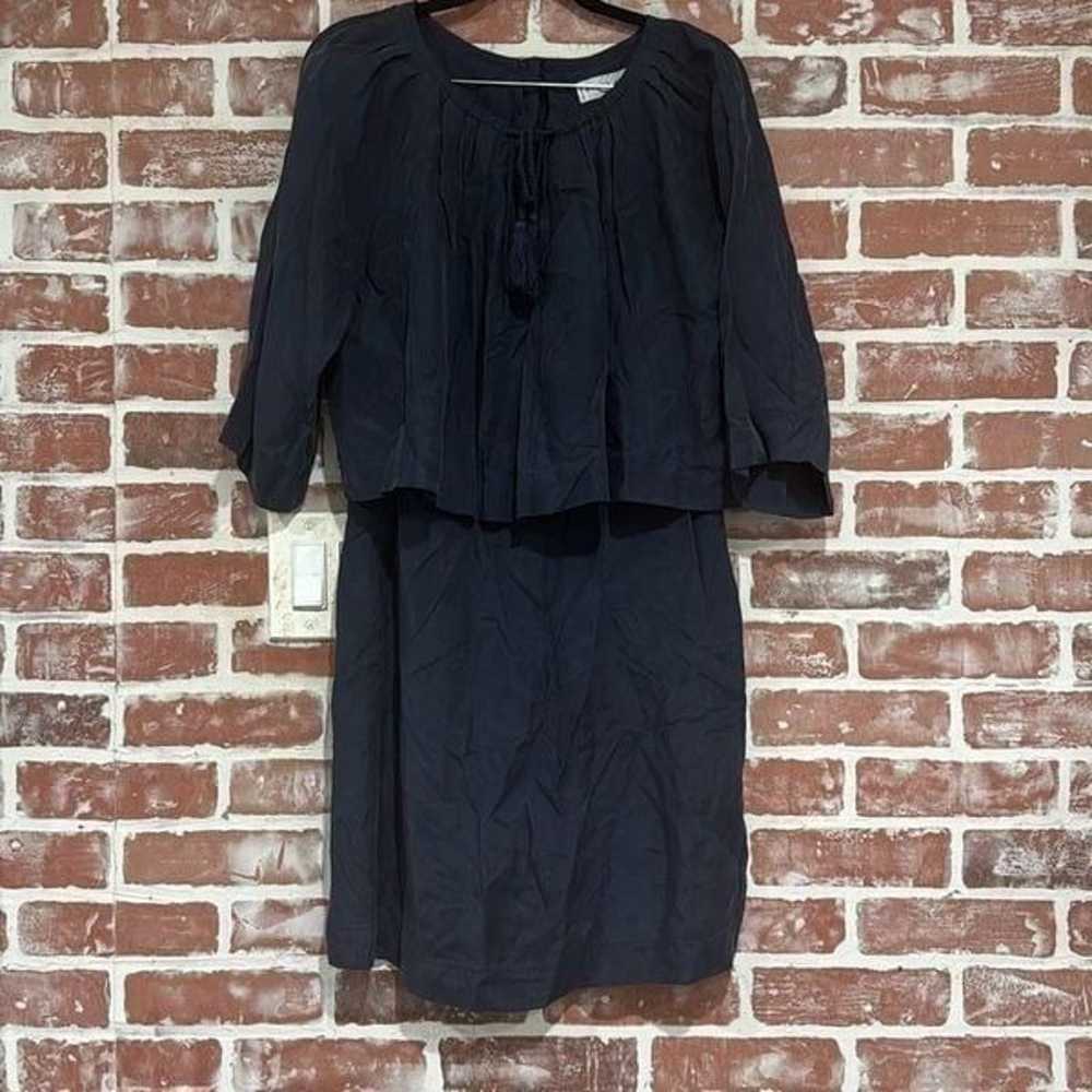 Apiece Apart Chimayo Bi-Level Casual Dress Navy B… - image 1