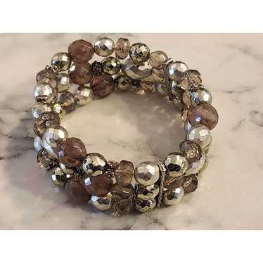 Vintage Elegant Multi-Layer Beaded Bracelet With … - image 1