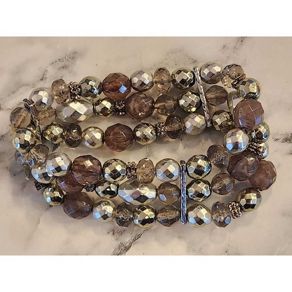 Vintage Elegant Multi-Layer Beaded Bracelet With … - image 2