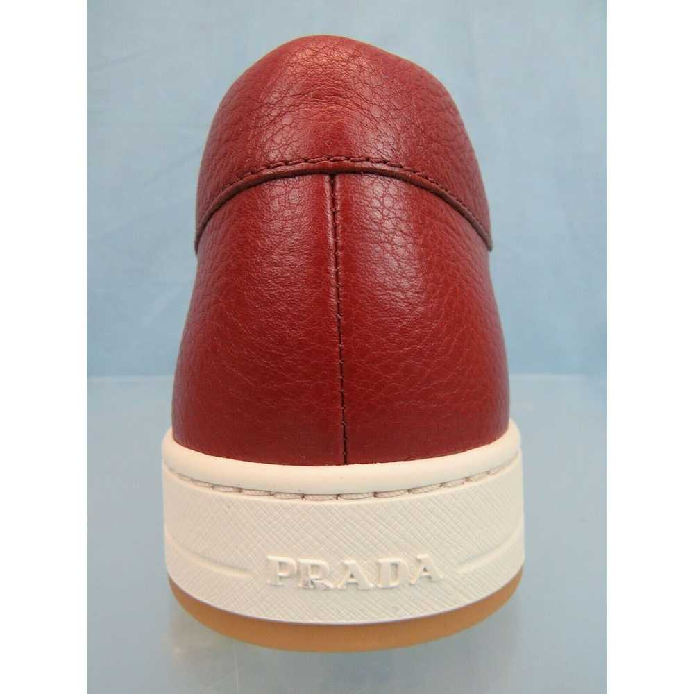 Prada 4E3507 RED TEXTURED LEATHER LOGO LOW TOP SN… - image 6