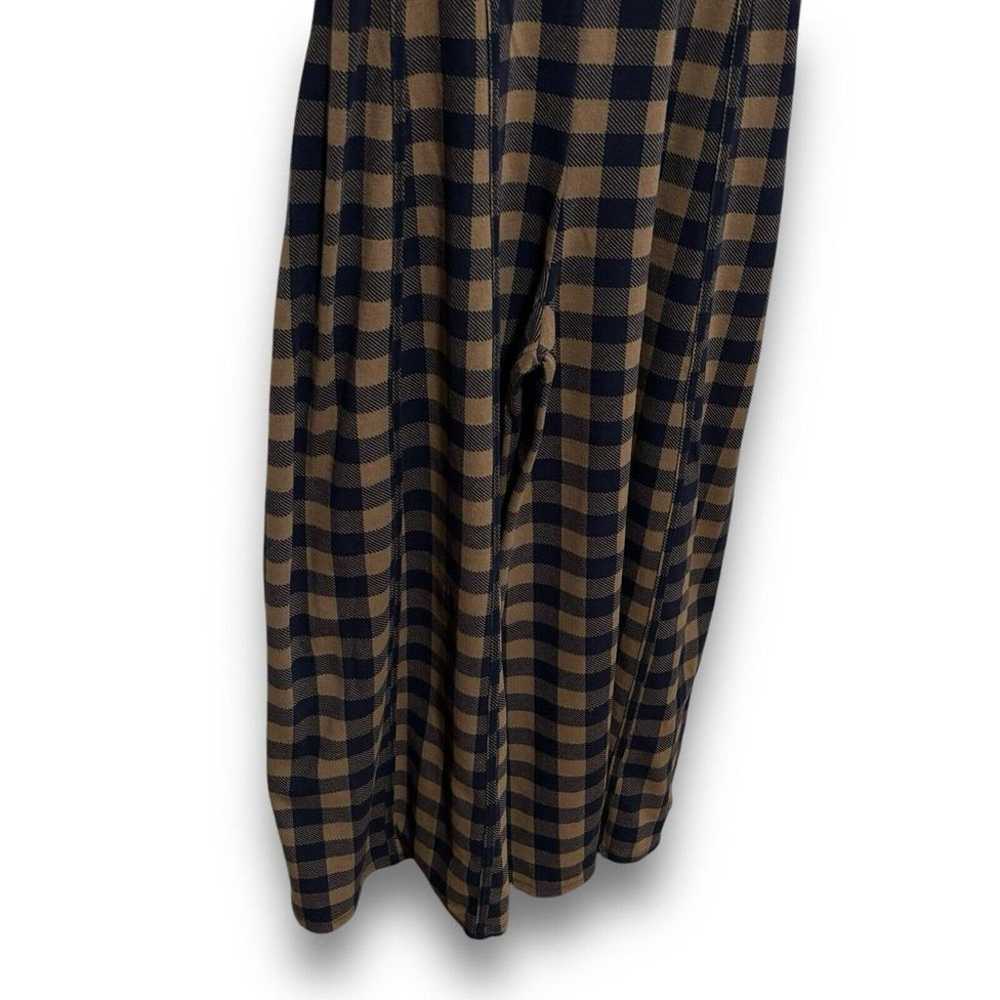 Free People Hold Me Tight Tan Navy Plaid Wide Leg… - image 4