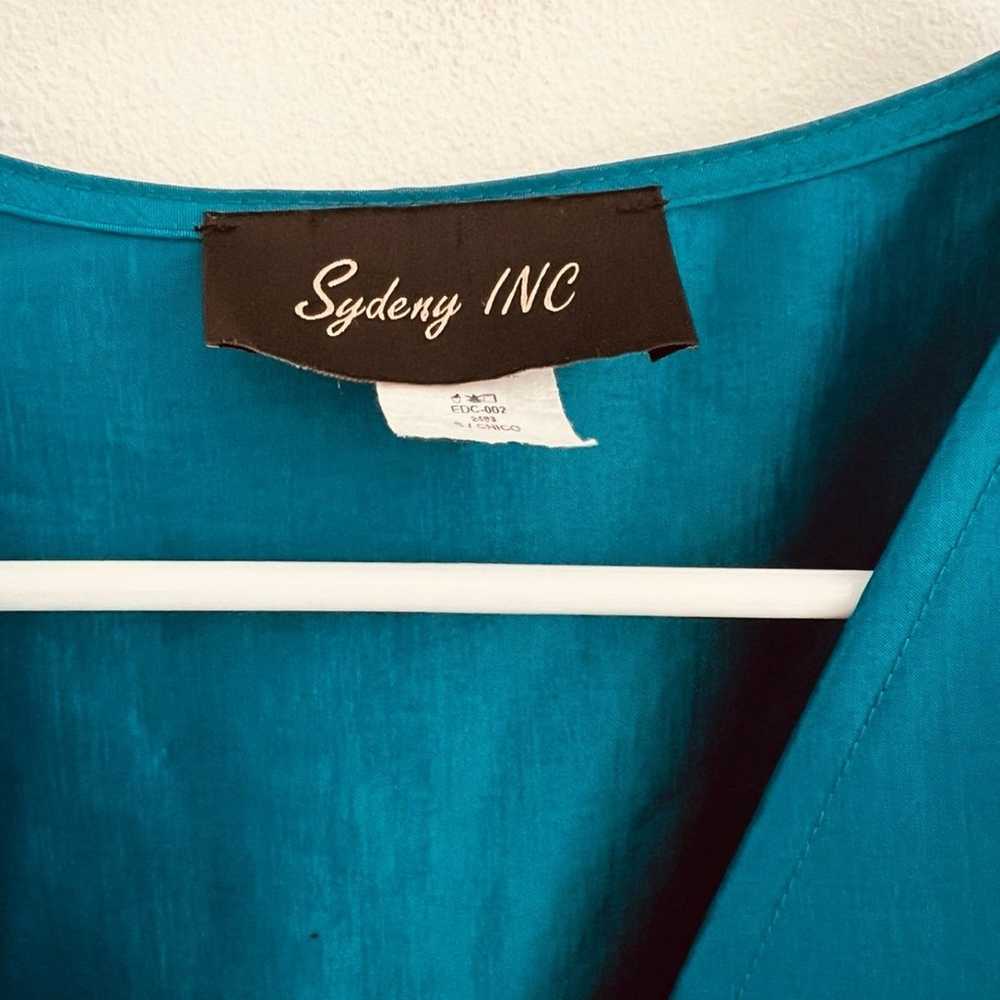 Vintage 90s Sydeny INC Blue Turquoise Mini A Line… - image 4