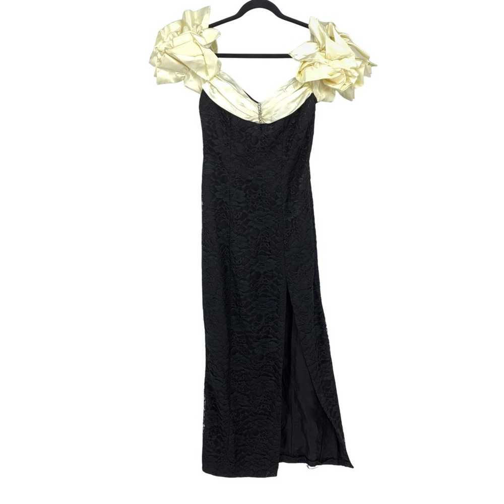 Vintage 80s Zum Zum Formal Dress Womens Sz S Blac… - image 1