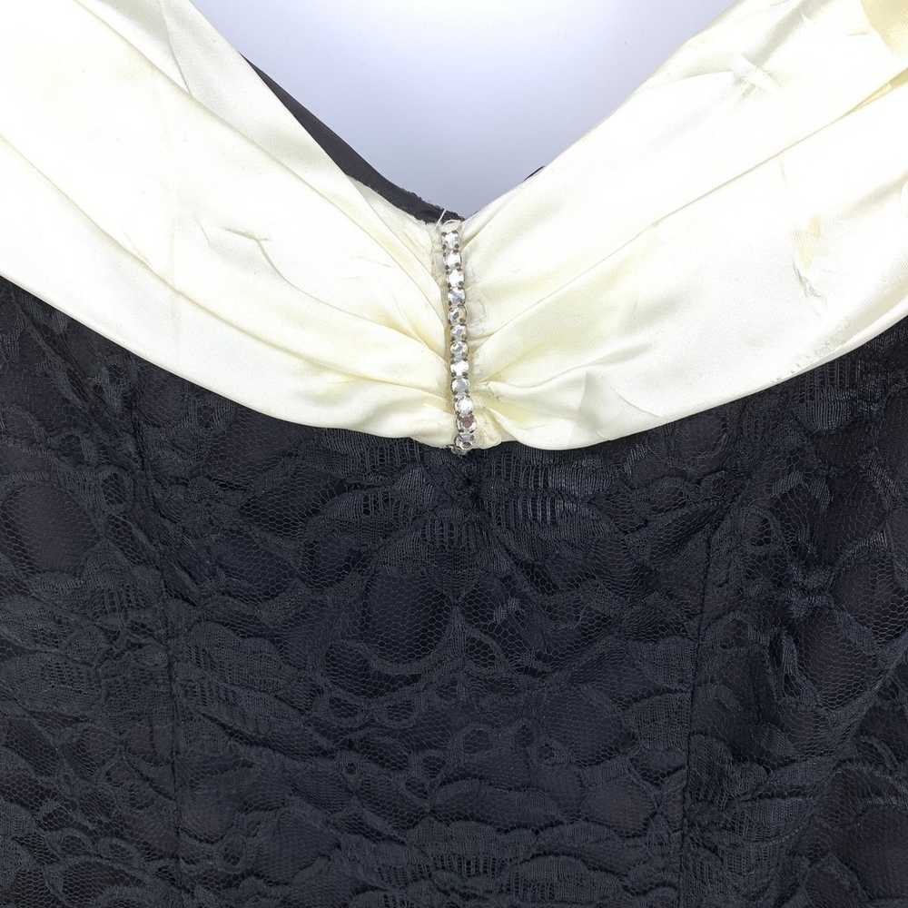 Vintage 80s Zum Zum Formal Dress Womens Sz S Blac… - image 3