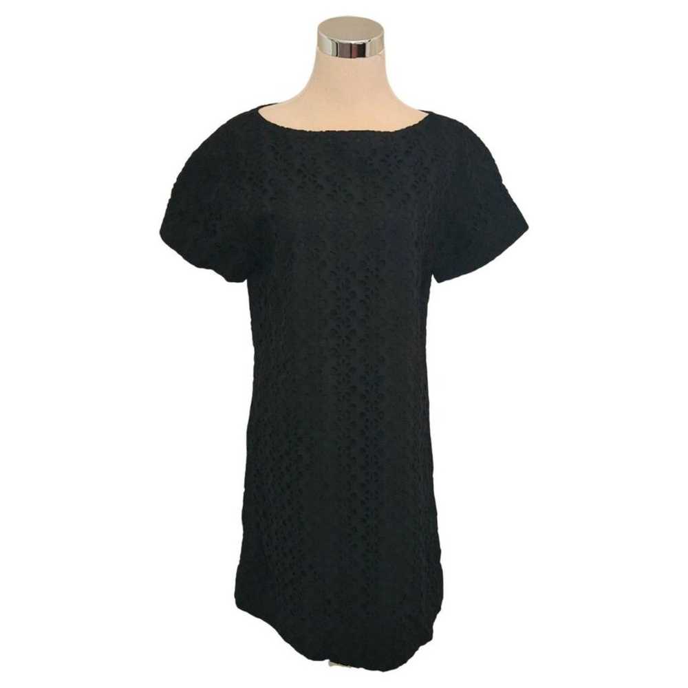 Kate Spade Black Eyelet Outer Shell Dress Size 6 - image 3