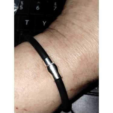 Unisex vintage black and silver magnetic bracelet - image 1