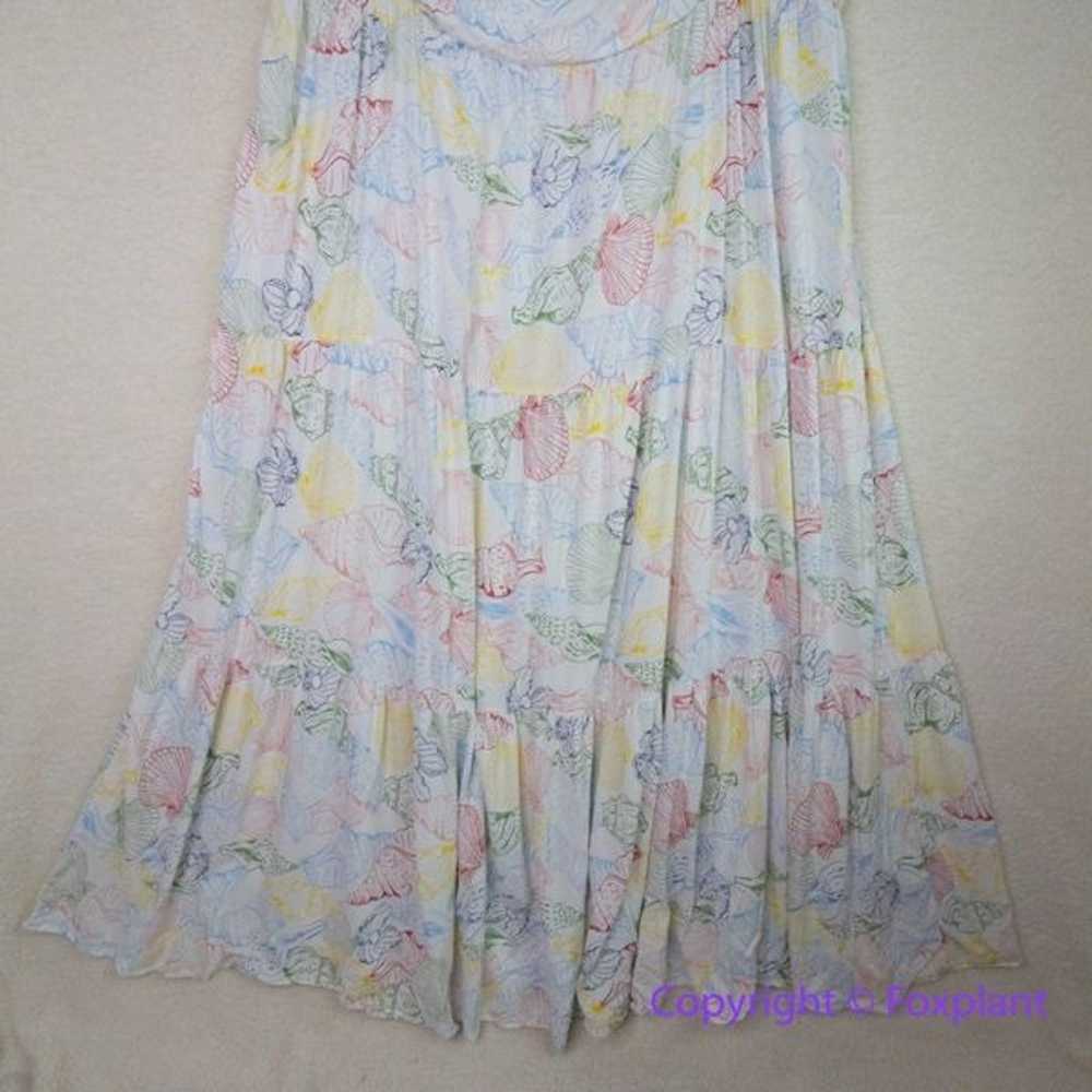 Eloquii seashell print tiered maxi dress, size 14 - image 3