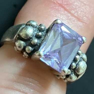 Vintage Genuine Amethyst Sterling Silver 925