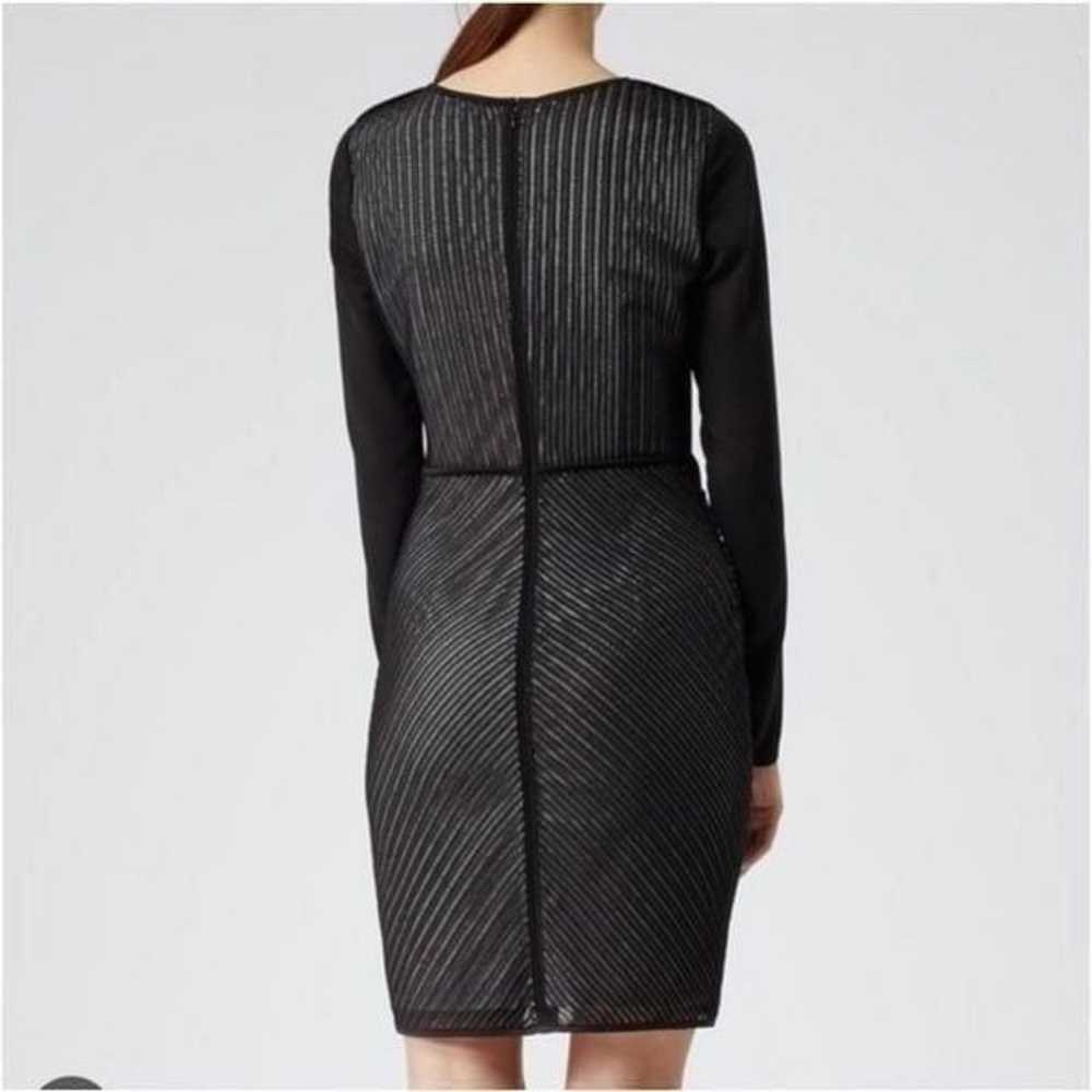 Reiss Chloe Sheer Sleeve Striped Lace Fitted Dress - image 3