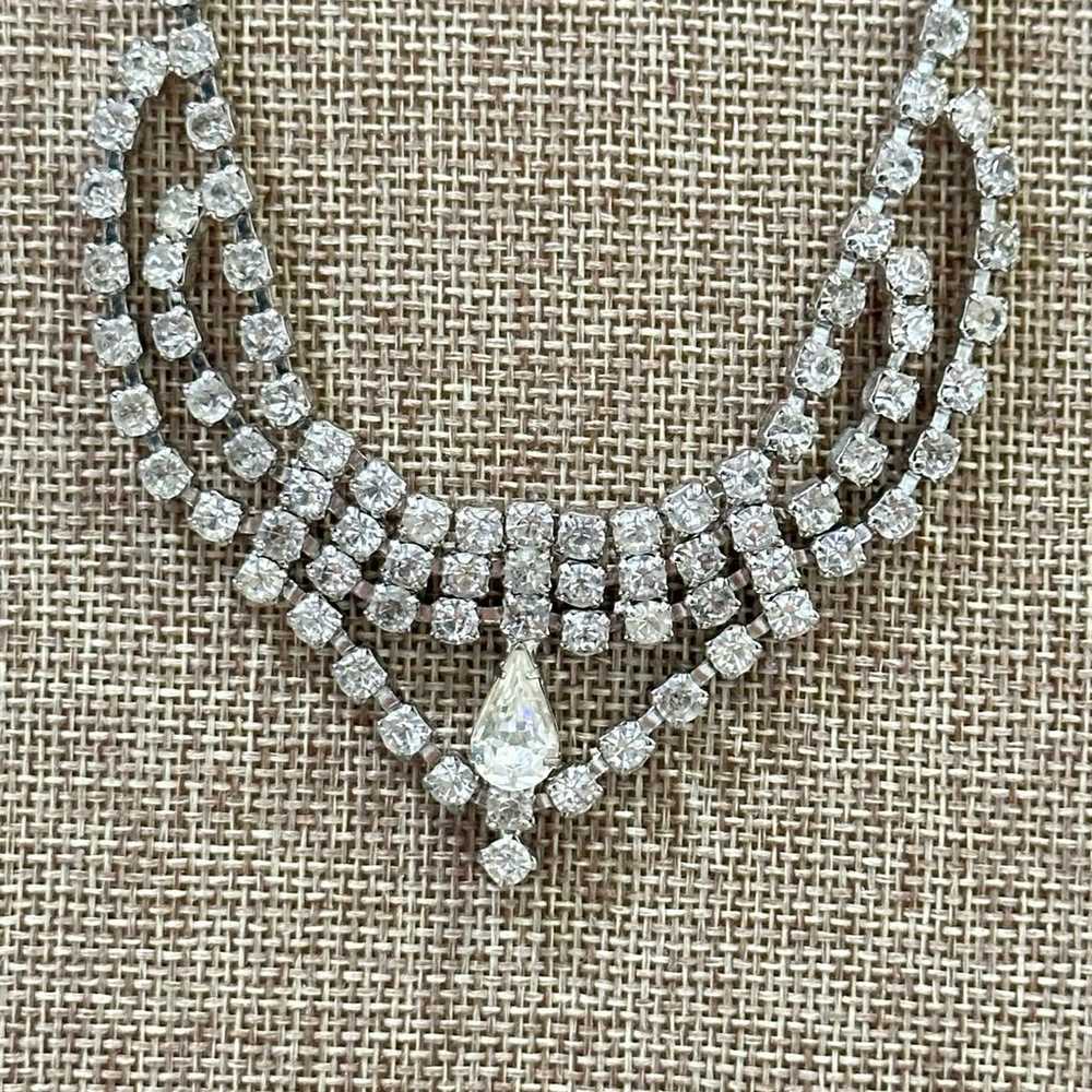 High End Vintage Rhinestone Necklace - image 2