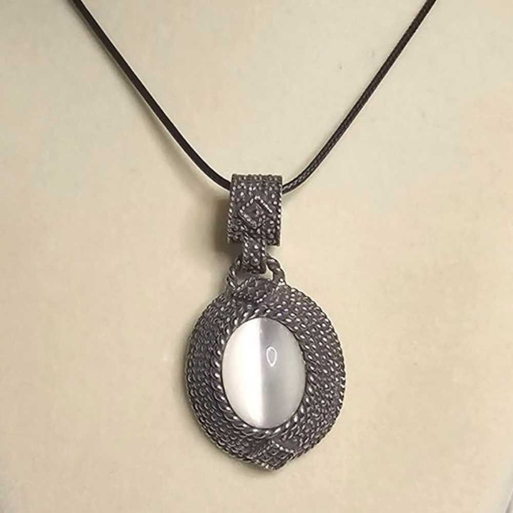 Beautiful Faux Mother of Pearl Silver Vintage Sty… - image 3