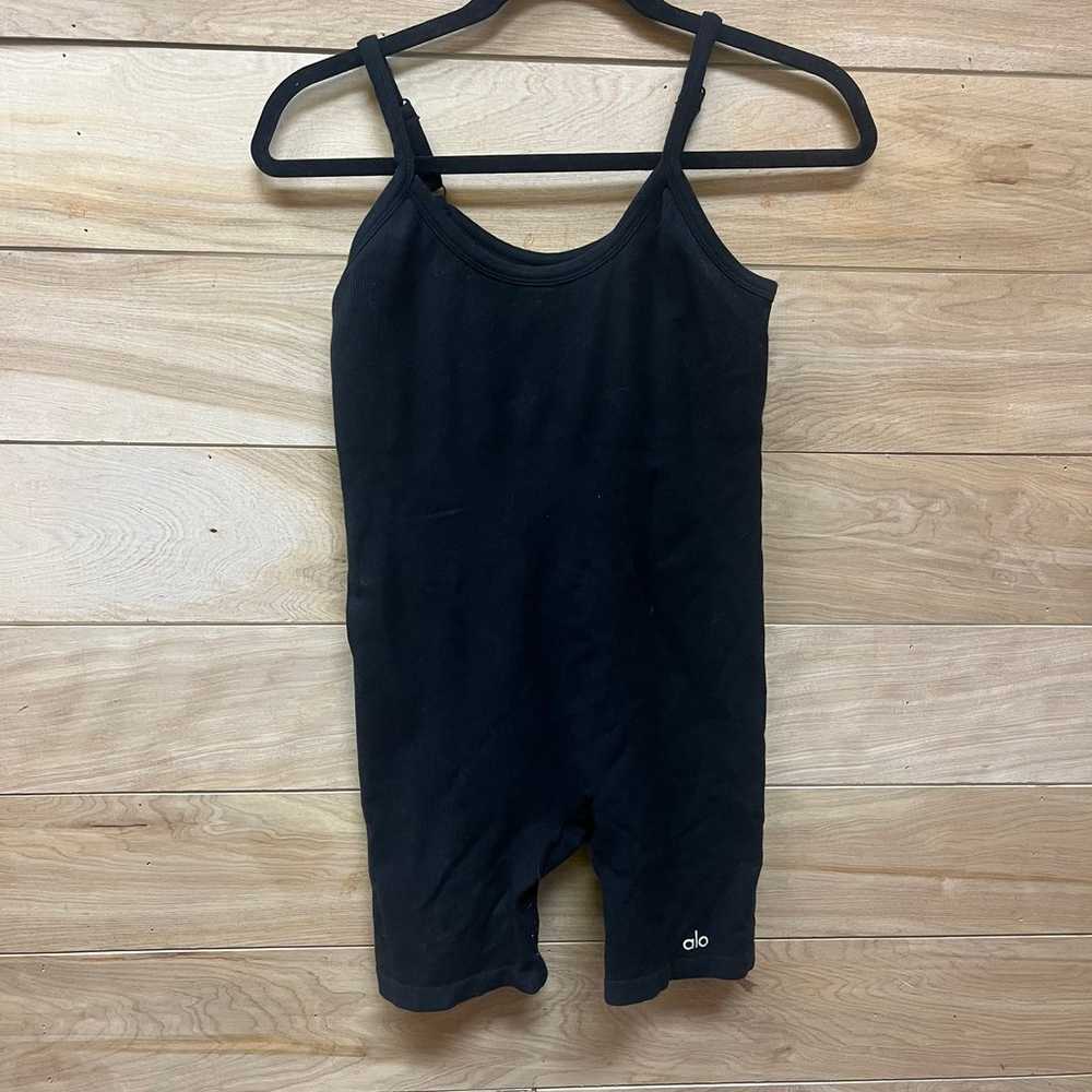 Alo yoga seamless ribbed mellow black onesie - image 1