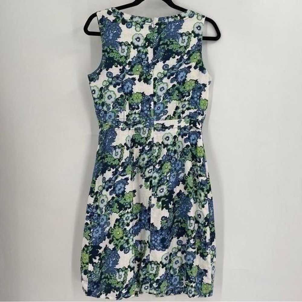 Tory Burch Blue Green White Amalia Linen Dress - image 11