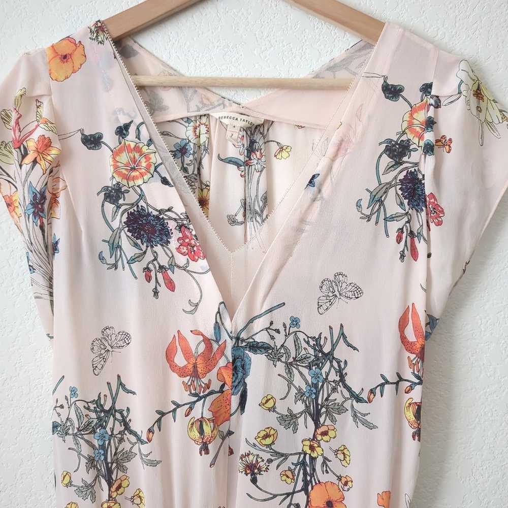 Rebecca Taylor Meadow Floral Silk Dress Womens 4 … - image 3