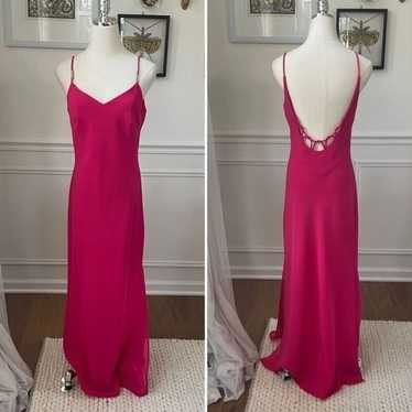 Algo Raspberry Fuschia Pink Slip Gown Dress 8 - image 1