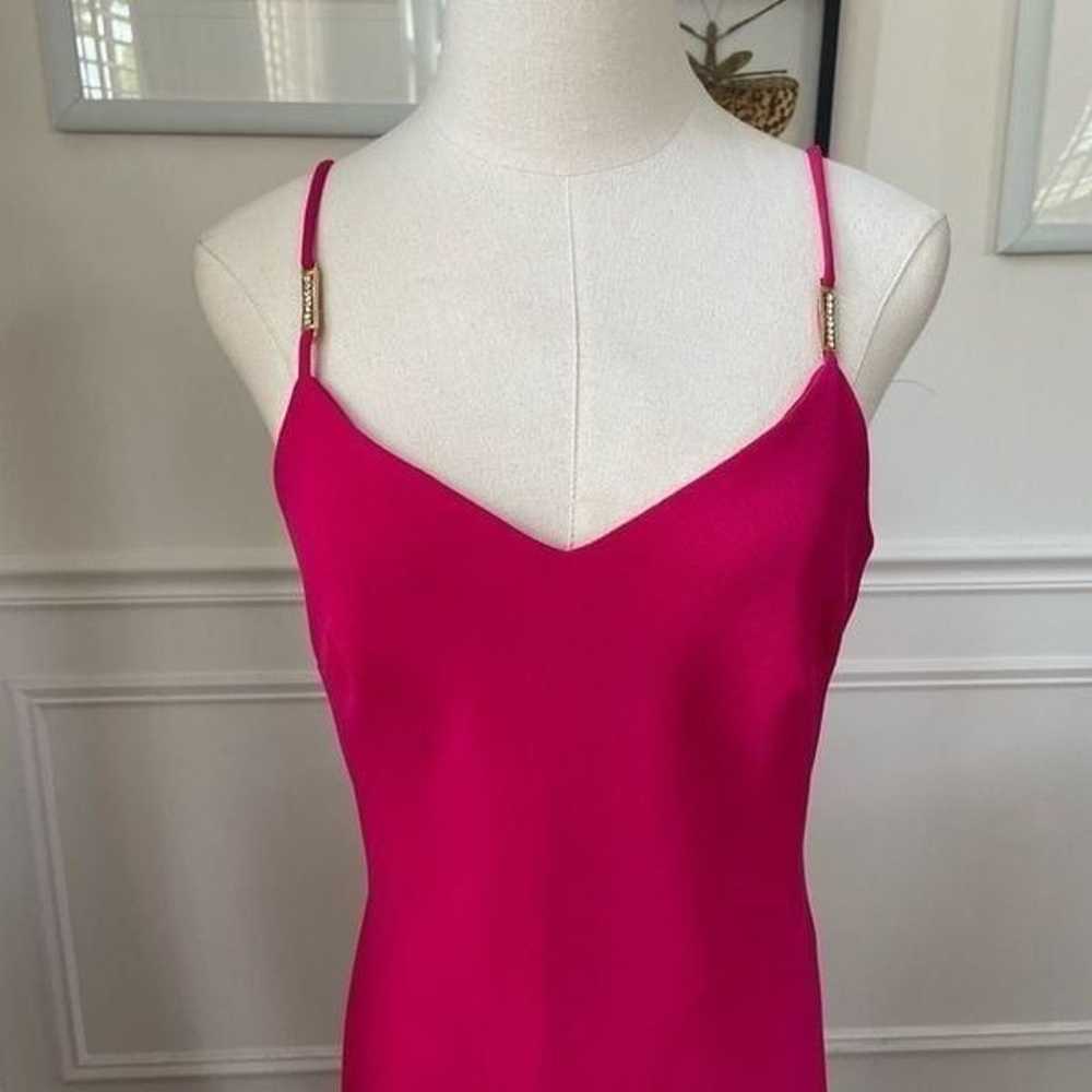 Algo Raspberry Fuschia Pink Slip Gown Dress 8 - image 2