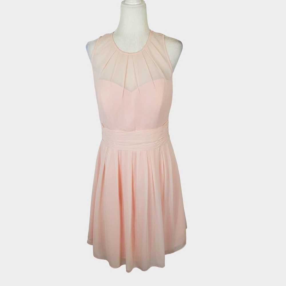 Bill Levkoff Blush Sheer Overlay Open Back Padded… - image 1