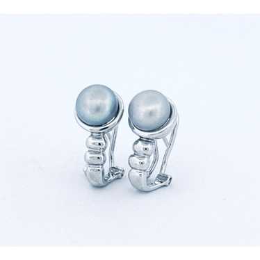 Estate Sterling Silver 925 Earrings with Elegant … - image 1