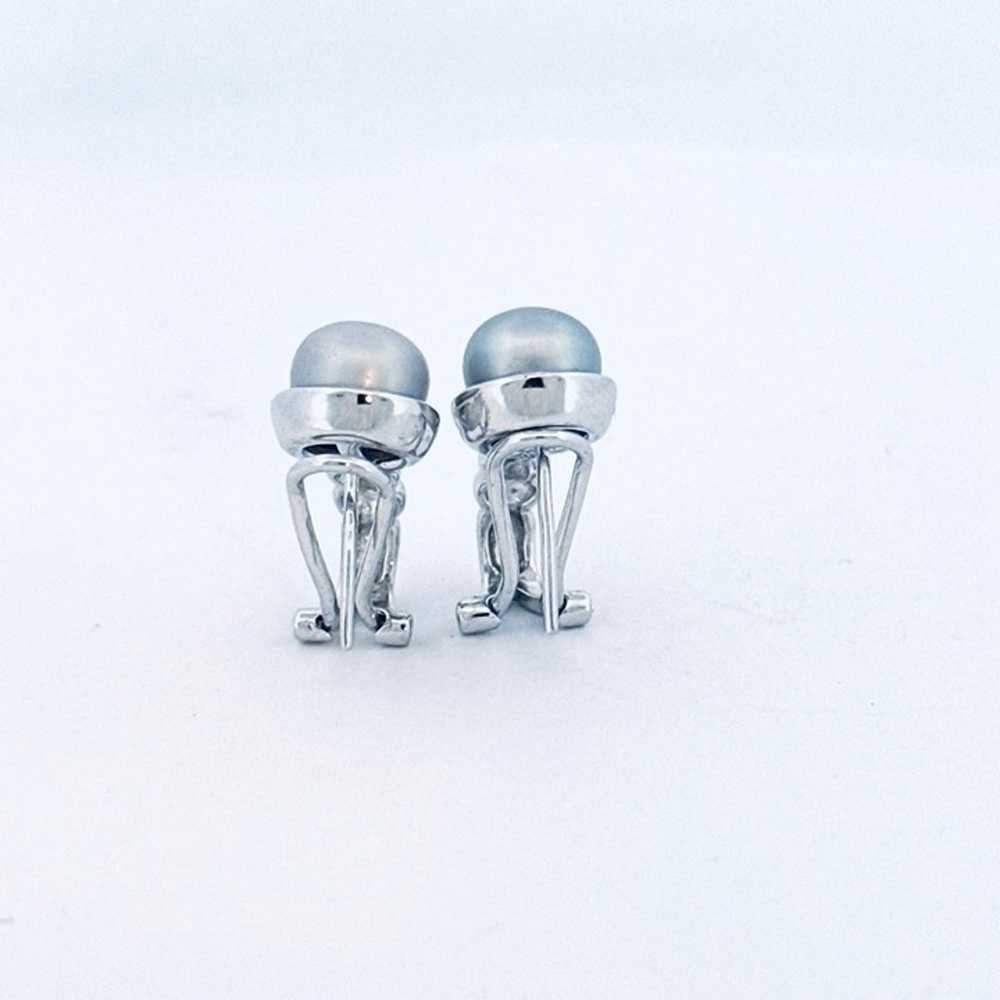 Estate Sterling Silver 925 Earrings with Elegant … - image 4