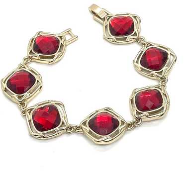 Vintage Napier Red Rhinestone Bracelet - image 1