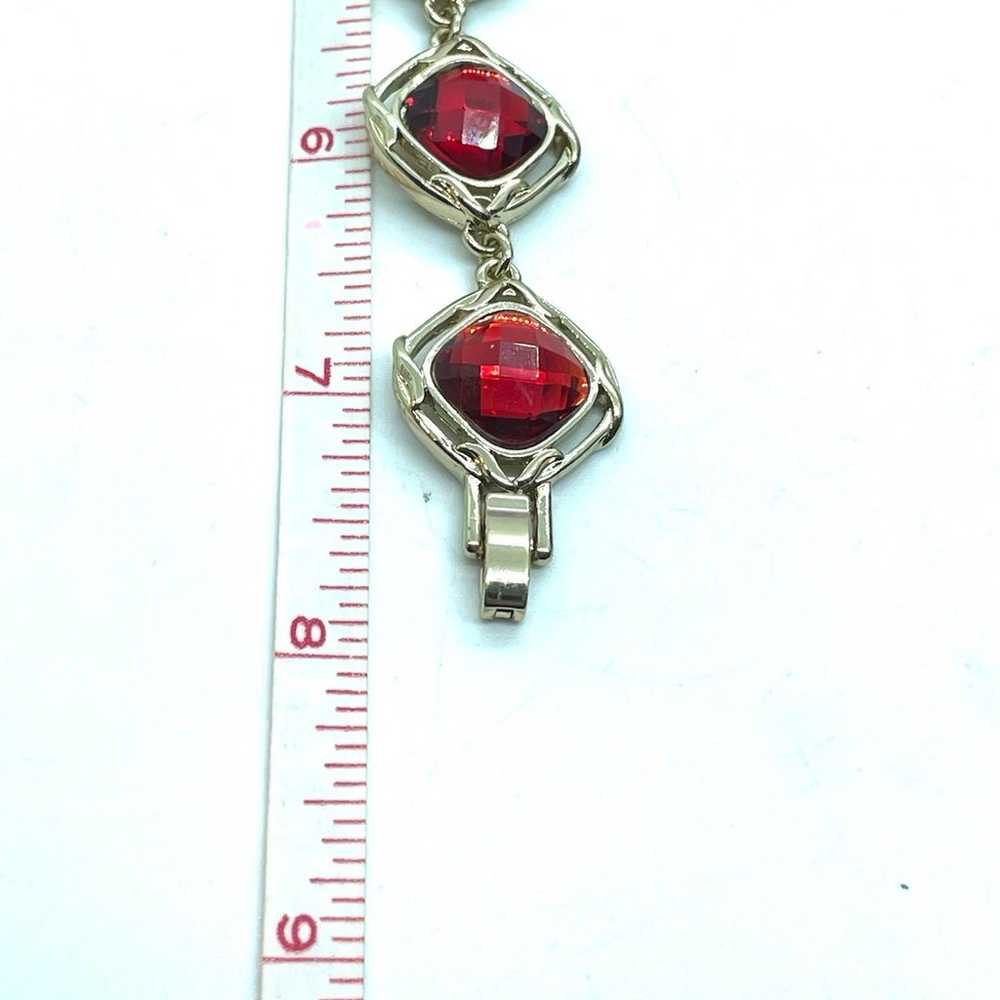 Vintage Napier Red Rhinestone Bracelet - image 5