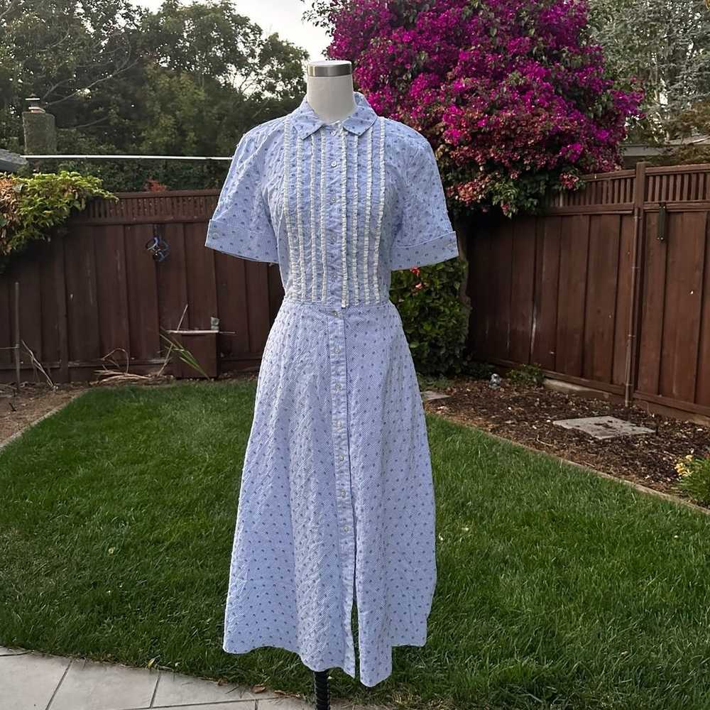 Clip Dot Seersucker Shirt Dress size 4 - image 4