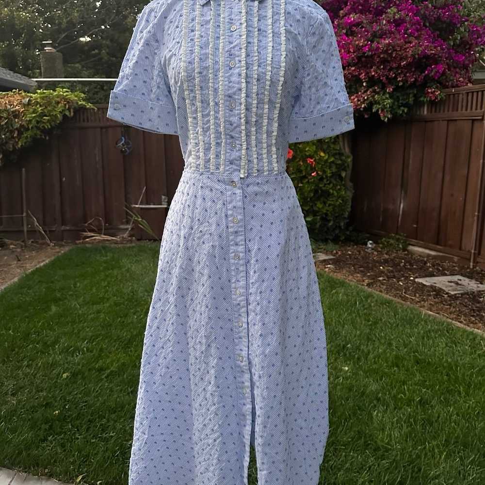 Clip Dot Seersucker Shirt Dress size 4 - image 5