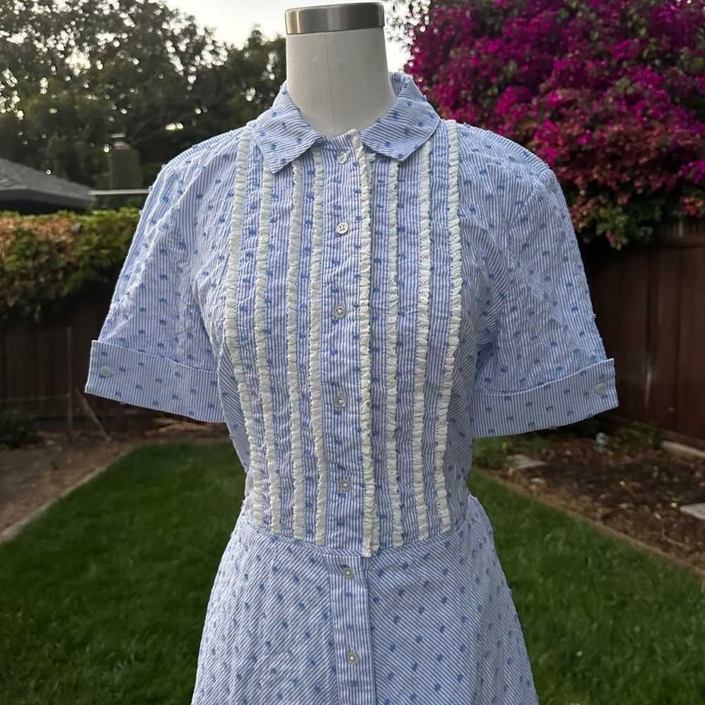 Clip Dot Seersucker Shirt Dress size 4 - image 6