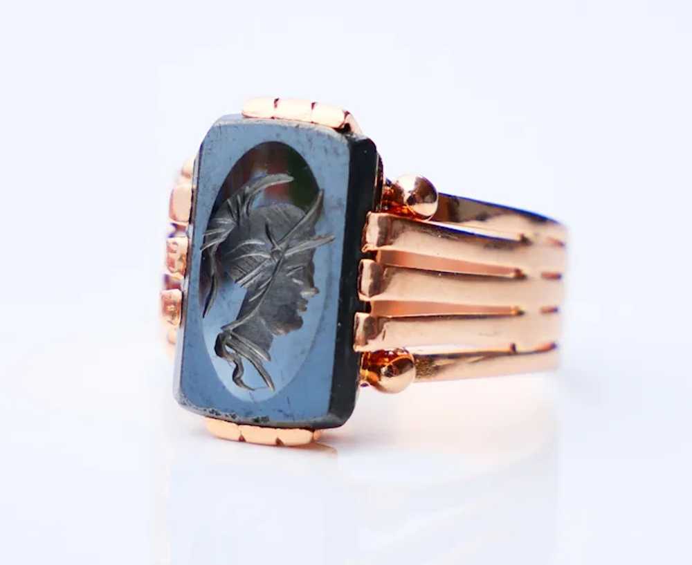 Antique Minerva Unisex Ring Intaglio on Hematite … - image 3