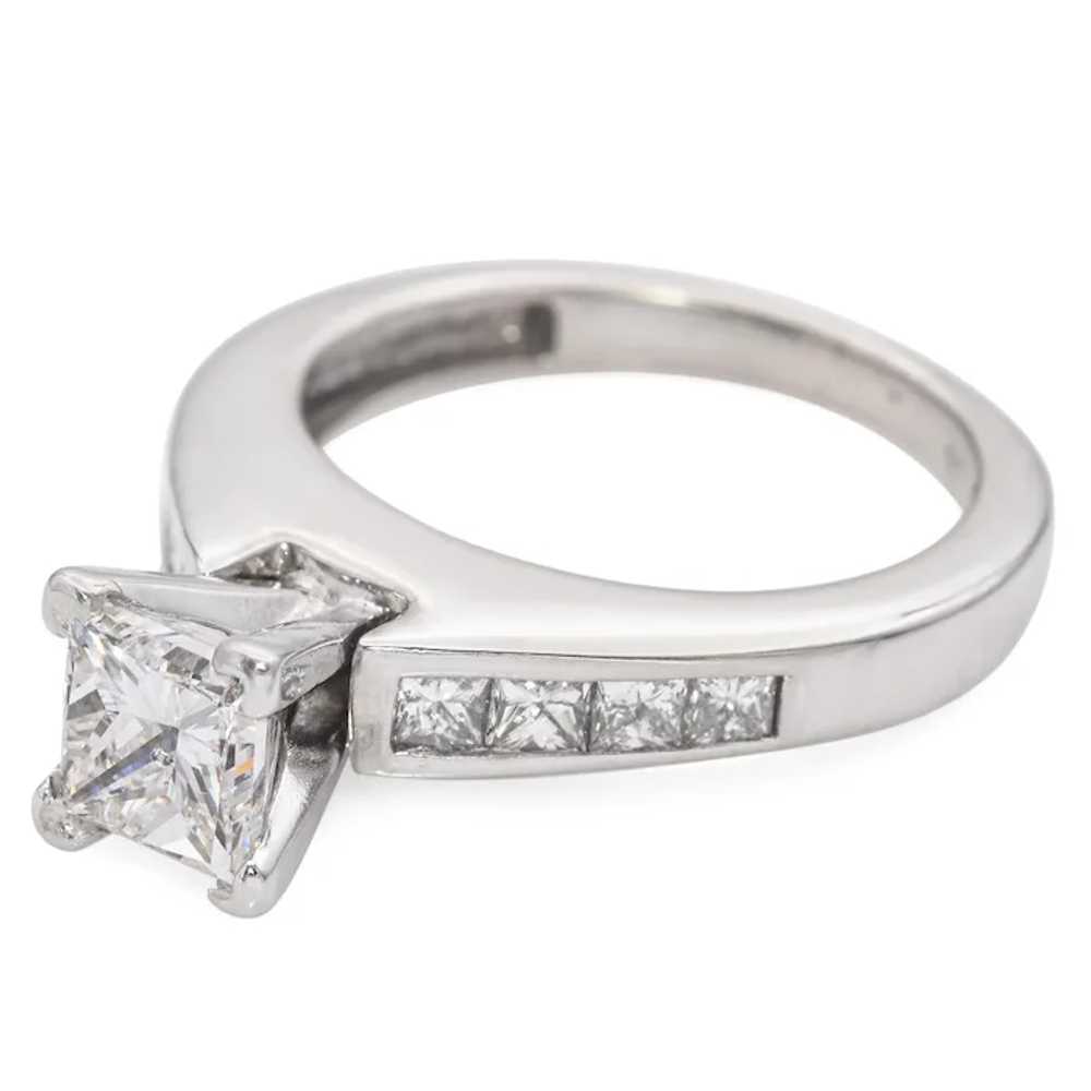 Vintage 14k White Gold 1.06ct Princess Cut Diamon… - image 2