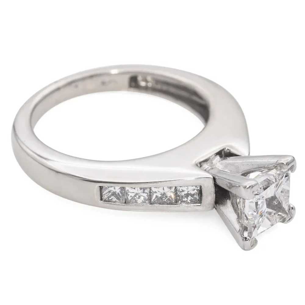 Vintage 14k White Gold 1.06ct Princess Cut Diamon… - image 9