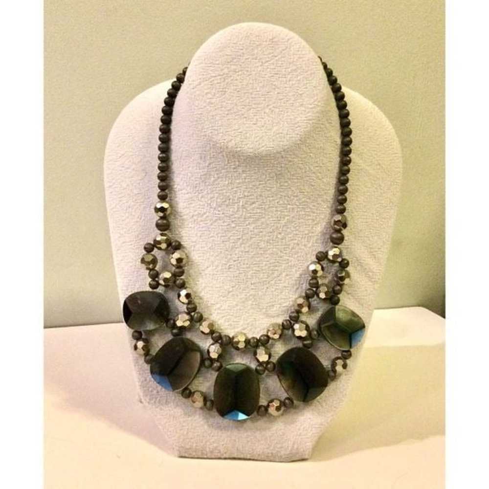 Vintage Express Womens Black Silver-tone Beads An… - image 2