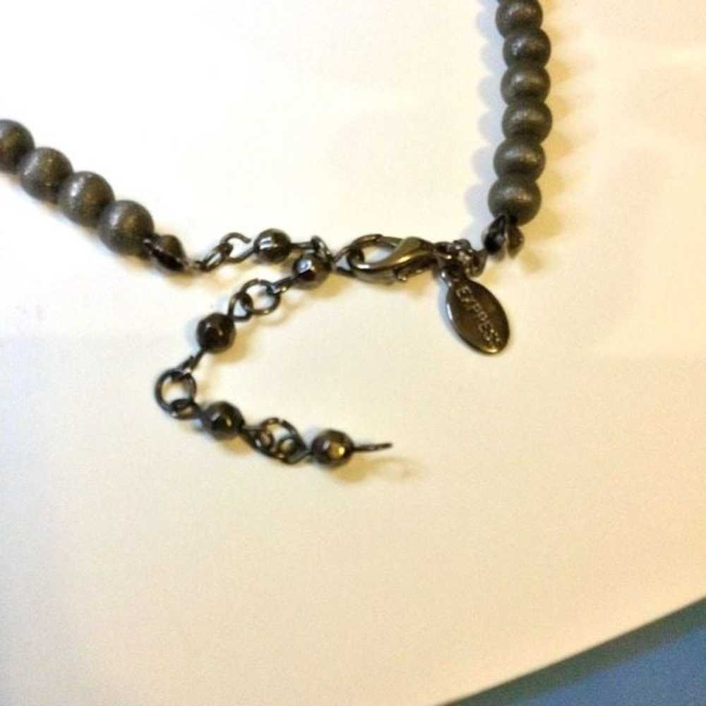 Vintage Express Womens Black Silver-tone Beads An… - image 5