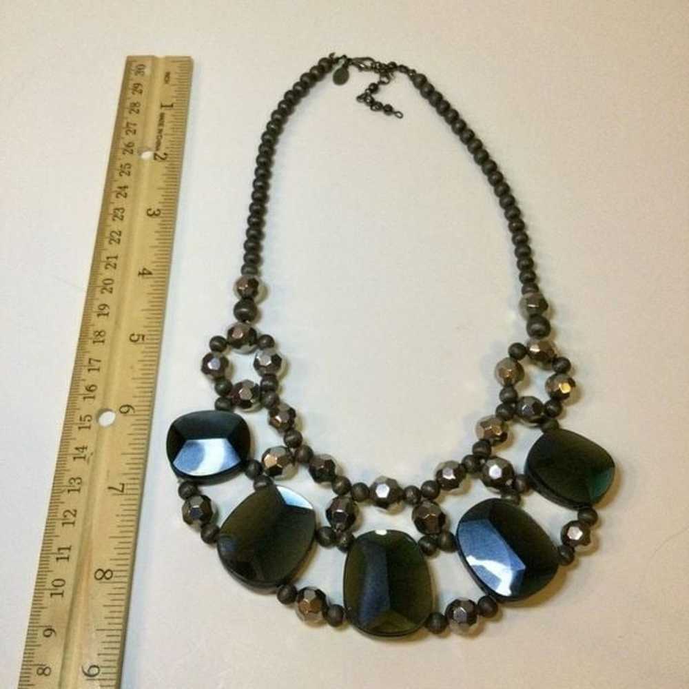 Vintage Express Womens Black Silver-tone Beads An… - image 8