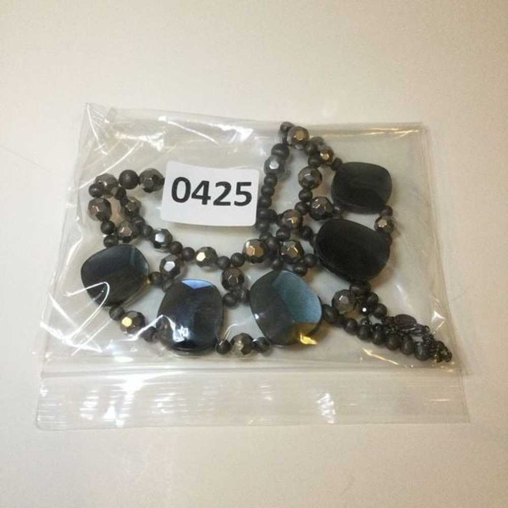 Vintage Express Womens Black Silver-tone Beads An… - image 9