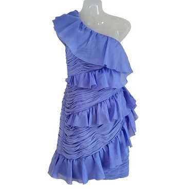 Marchesa Notte Ruffle Pleated One Shoulder Dress … - image 1