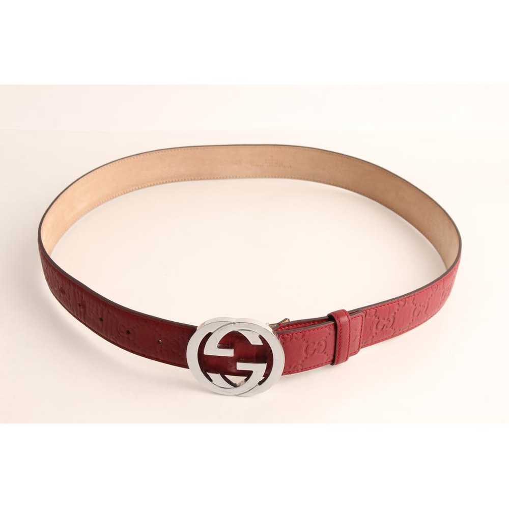 Gucci Interlocking Buckle leather belt - image 4