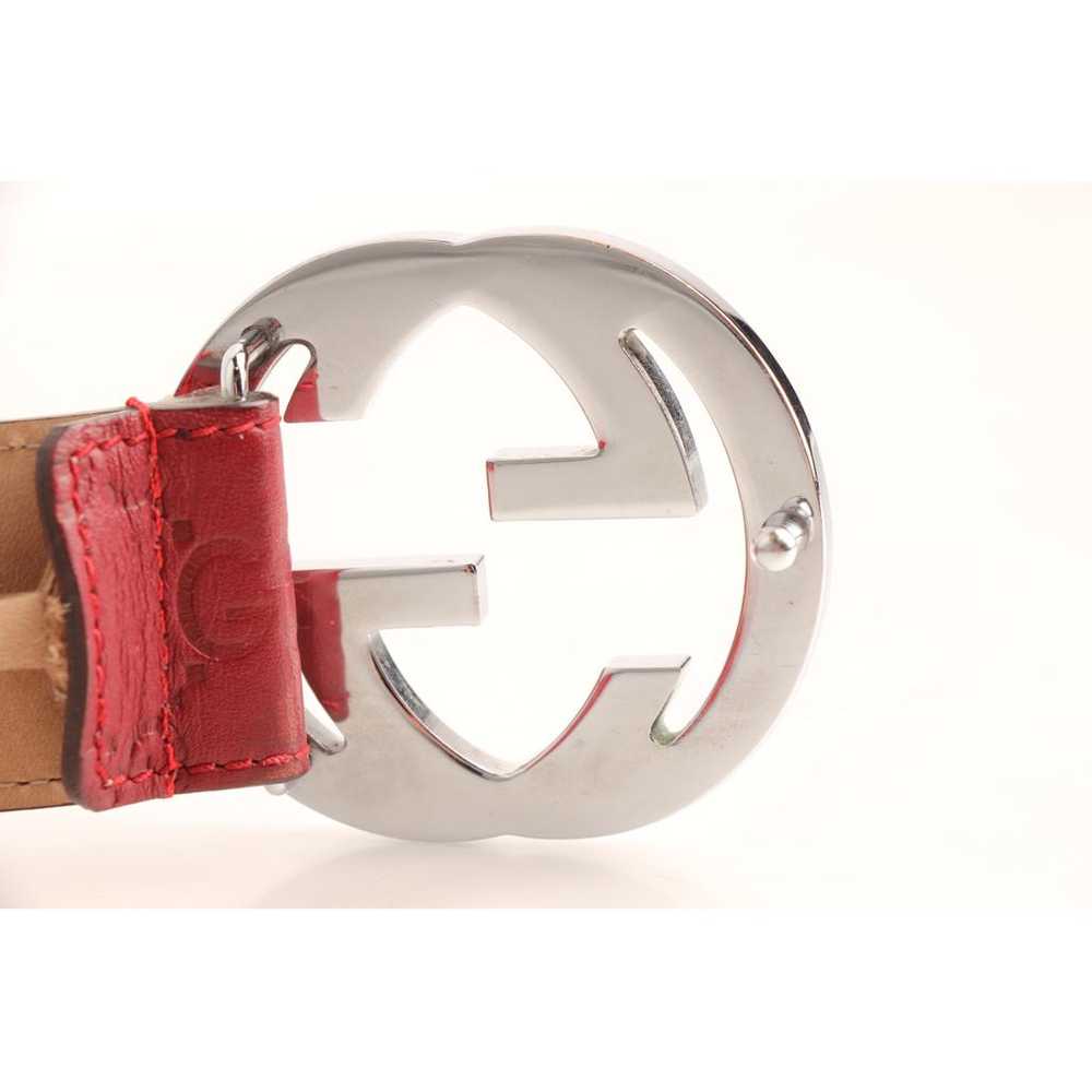 Gucci Interlocking Buckle leather belt - image 7