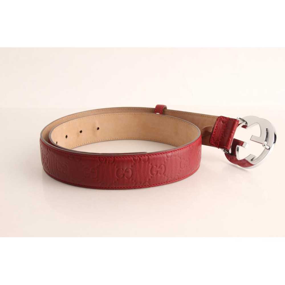 Gucci Interlocking Buckle leather belt - image 8