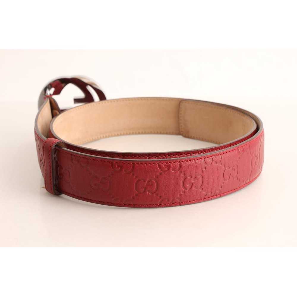 Gucci Interlocking Buckle leather belt - image 9