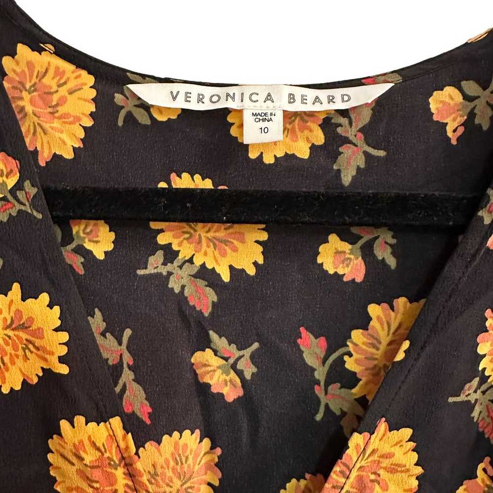 Veronica Beard Marion Ruched Floral Print Washed-… - image 4