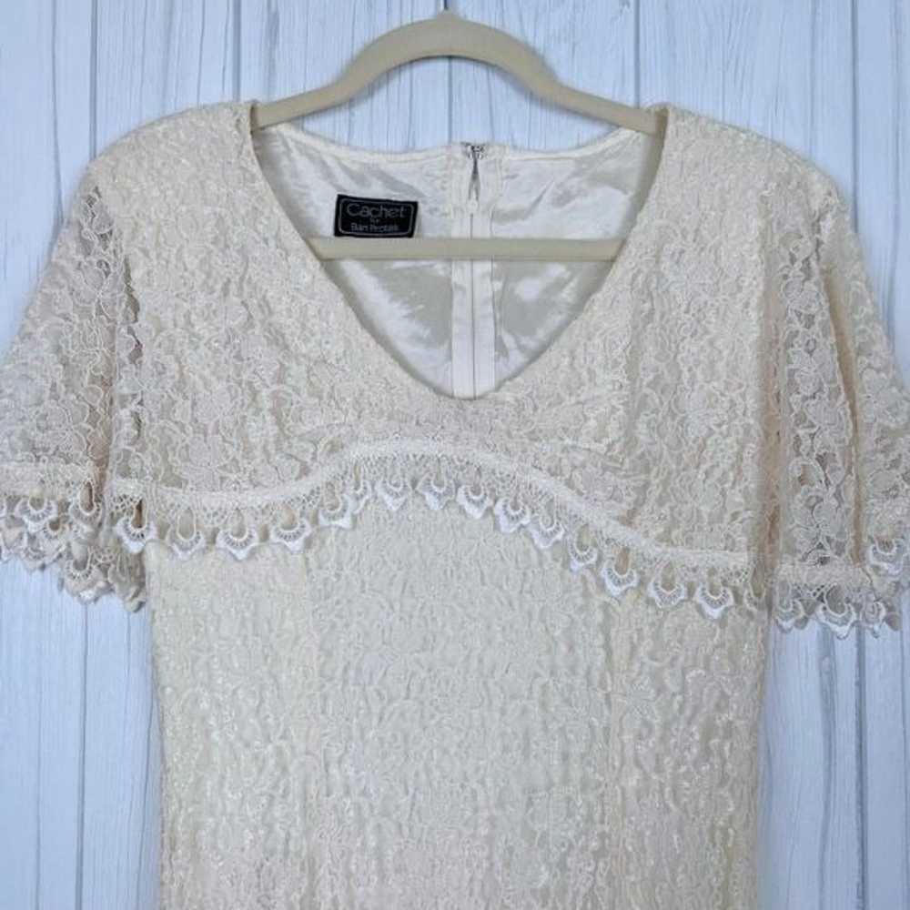 Vintage Bari Protas Dress Lace Cachet Cream Size … - image 3