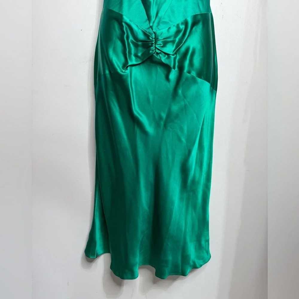 Vintage Dolce Jovani 100% Silk Green Slip Dress S… - image 6