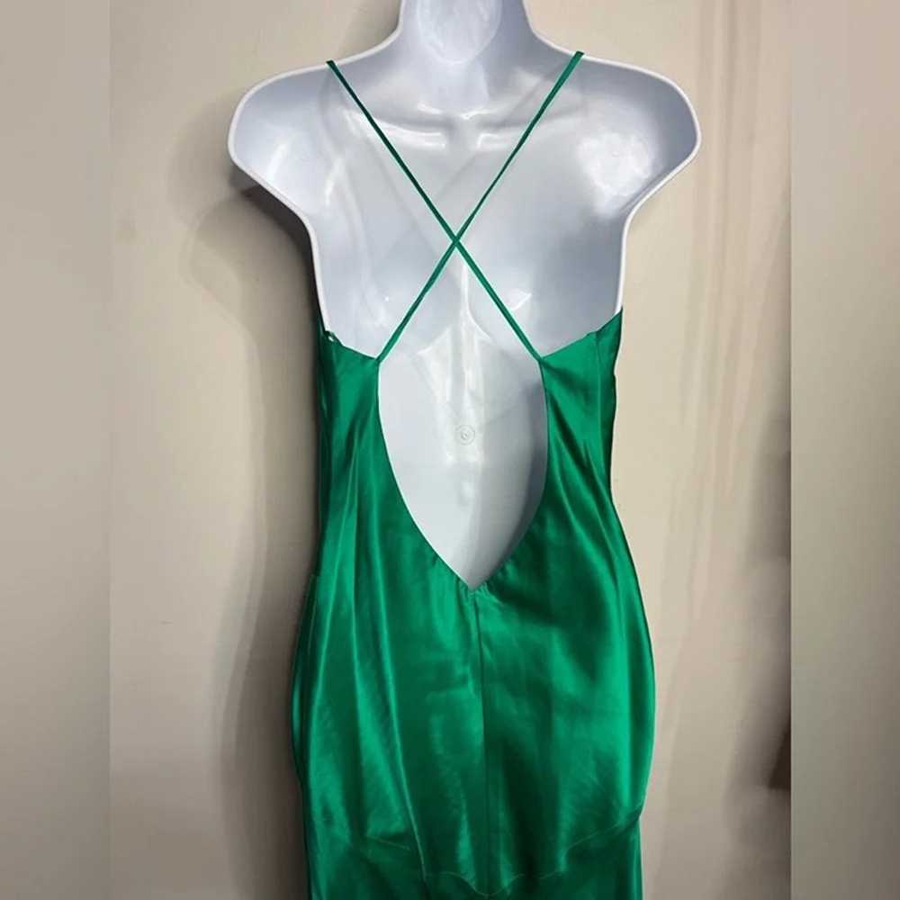 Vintage Dolce Jovani 100% Silk Green Slip Dress S… - image 7