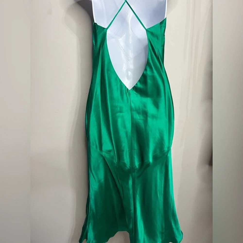 Vintage Dolce Jovani 100% Silk Green Slip Dress S… - image 8