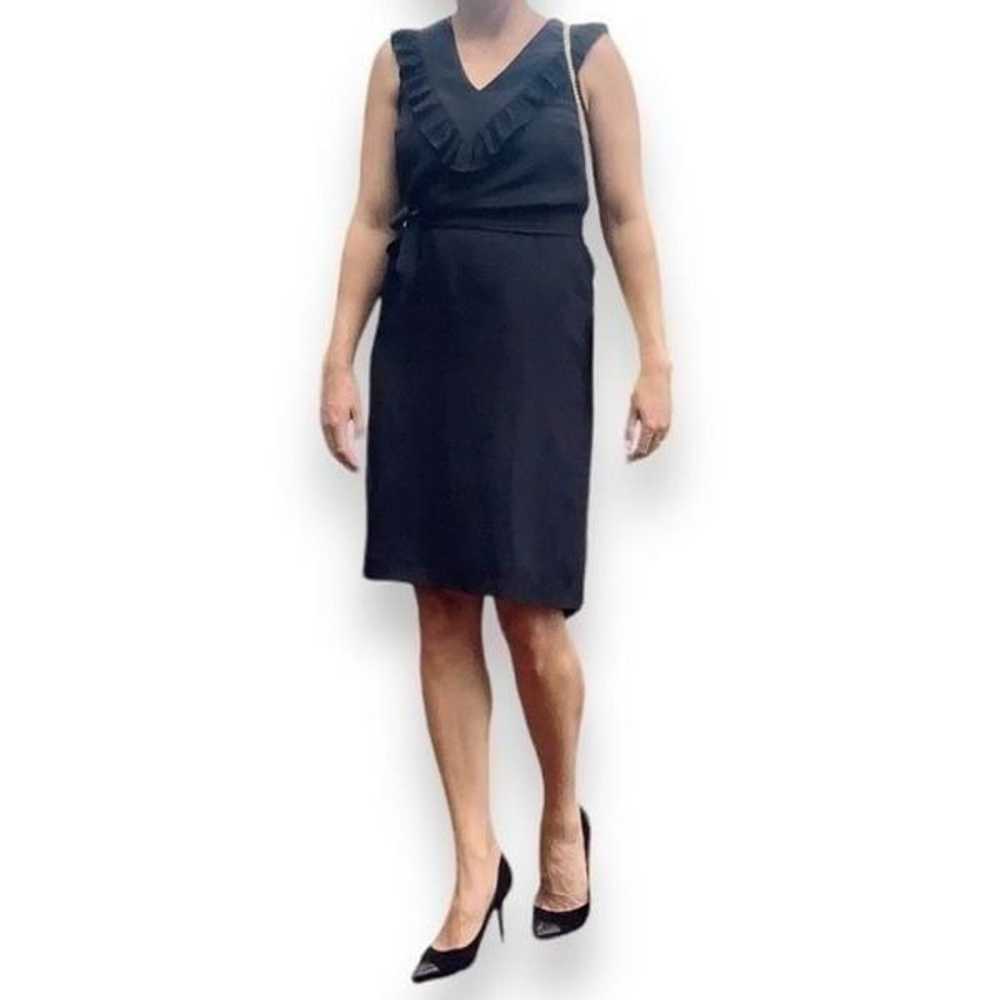 Barney’sNew YorkBlack Silk Dress Ruffle Neckline … - image 2