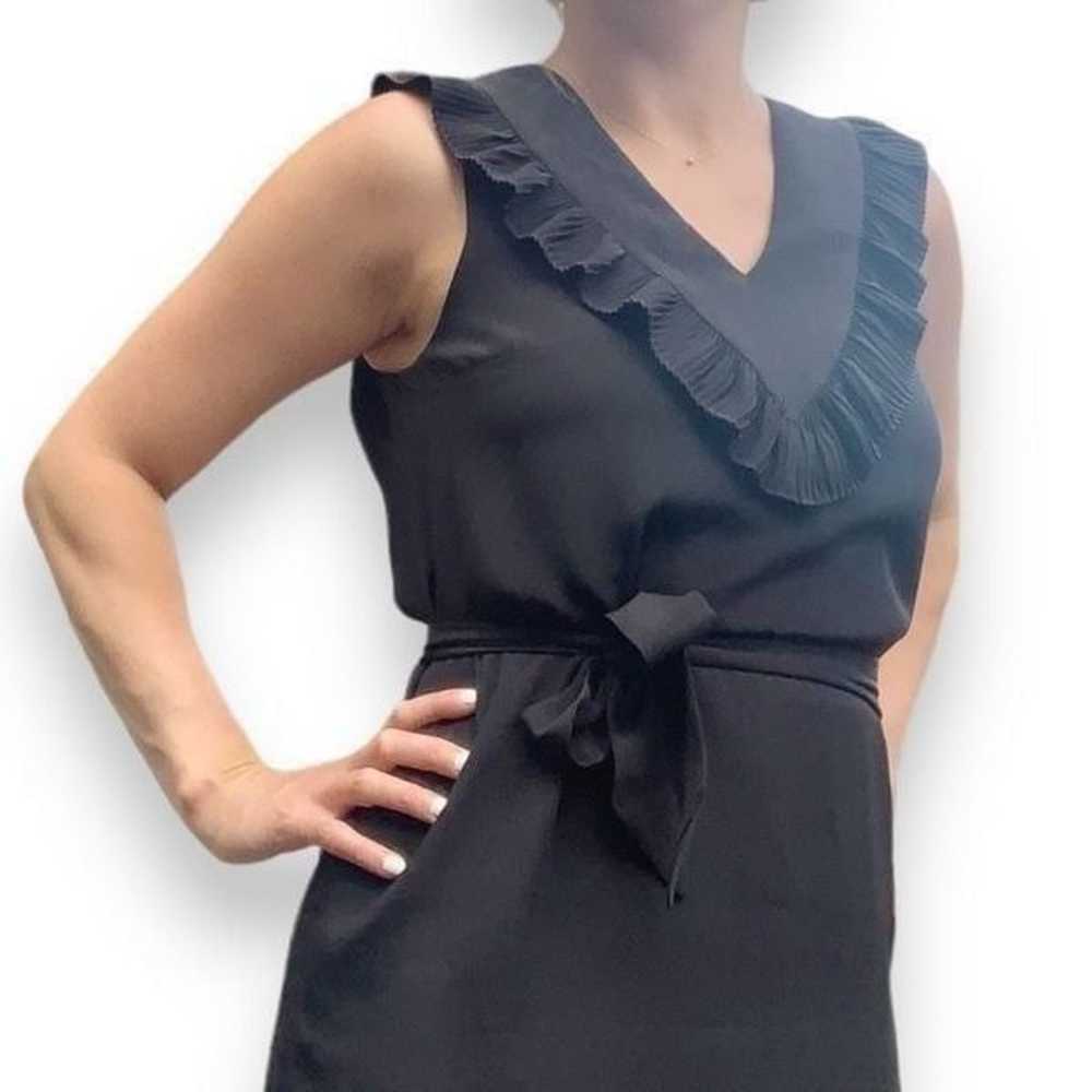 Barney’sNew YorkBlack Silk Dress Ruffle Neckline … - image 6