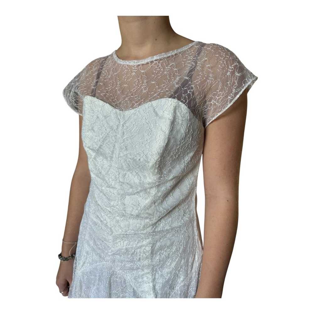 Vintage Night Moves New York White Lace sheer hig… - image 9