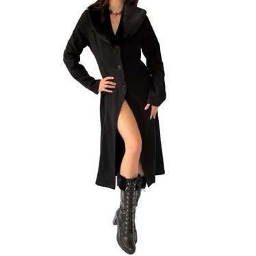 Y2K Faux Fur Collared Coat (M)